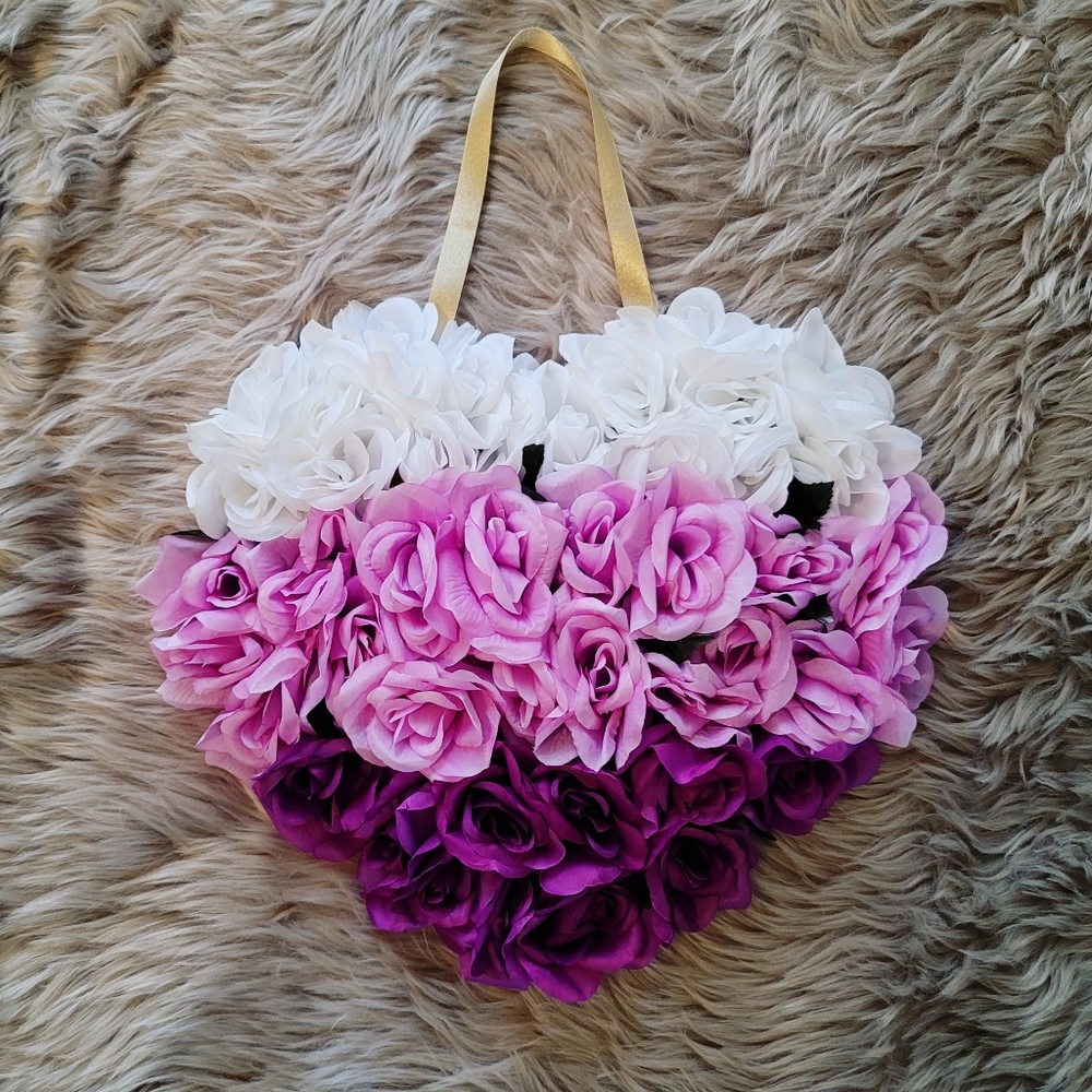 Hearth Shaped Tricolor Rose Wreath